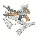 punjab map with ak 47 tattoo design idea