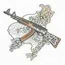 punjab map with ak 47 tattoo design idea