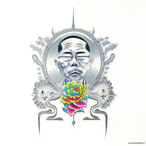 paint brush with dollar sign tattoo design idea