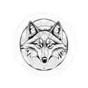 moon, wolf, beach tattoo design idea