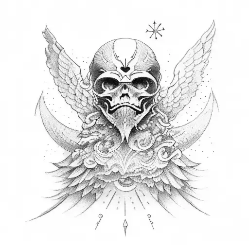 fall of icarus tattoo blackwork with stoic elements in outer forearm tattoo design idea