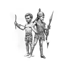 small David and Goliath  tattoo design idea