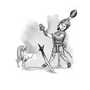 small David and Goliath  tattoo design idea