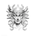 Greek Gods Artemis & Dionysus  tattoo design idea