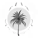 Palm Tree with the names Alex,Josh and Dilanas as the leaves tattoo design idea