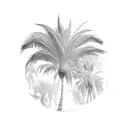 Palm Tree with the names Alex,Josh and Dilanas as the leaves tattoo design idea