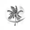Palm Tree with the names Alex,Josh and Dilanas as the leaves tattoo design idea