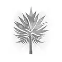 Palm Tree with the names Alex,Josh and Dilanas as the leaves tattoo design idea