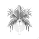 Palm Tree with the names Alex,Josh and Dilanas as the leaves tattoo design idea