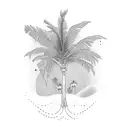 Palm Tree with the names Alex,Josh and Dilanas as the leaves tattoo design idea