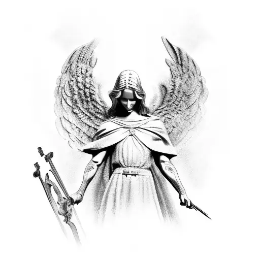 st michael angel tattoo design idea