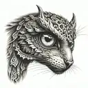 animals and eyes looking tattoo design idea