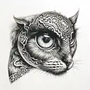 animals and eyes looking tattoo design idea