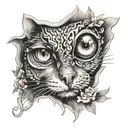 animals and eyes looking tattoo design idea