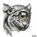 animals and eyes looking tattoo design idea