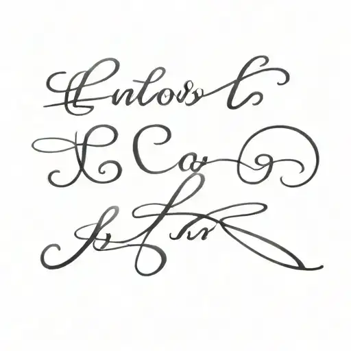 Cursive L, K and G letters tattoo design idea