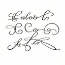 Cursive L, K and G letters tattoo design idea