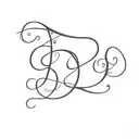 Cursive L, K and G letters tattoo design idea