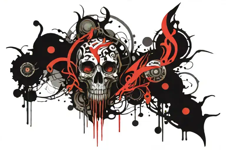 tribal bio mechanical tattoo design idea