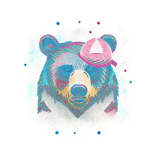 Bear on Bricks tattoo design idea