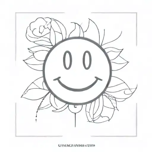 Number 13 and smiley tattoo design idea