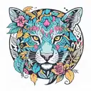 A whimsical new-school interpretation of animals in nature, with vibrant colors and exaggerated features to convey a sense of playfulness and wonder tattoo design idea