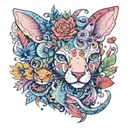 A whimsical new-school interpretation of animals in nature, with vibrant colors and exaggerated features to convey a sense of playfulness and wonder tattoo design idea