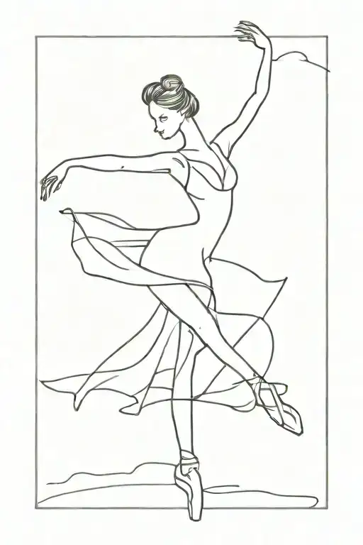 ballerina dancing freely tattoo design idea