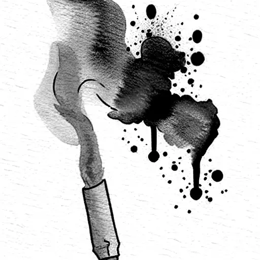 lighter with watercolour, something that represents the words shiny squishy giggles coming out like flames  tattoo design idea