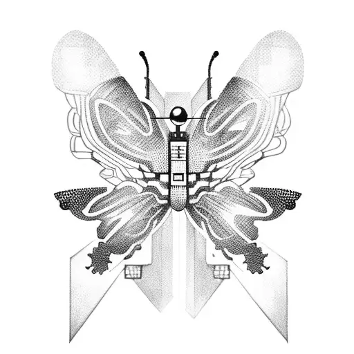 robot Butterfly tattoo design idea