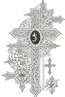 serenity prayer with 3 crosses tattoo design idea