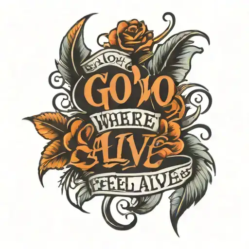 Write text 'Go where you feel Alive' in script tattoo  tattoo design idea