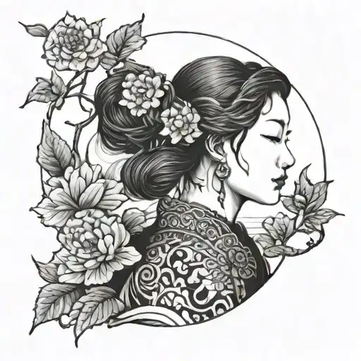 woman with 90 make app china tattoo design idea