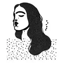 sad girl without voice tattoo design idea