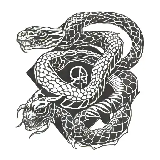 Devil's Triangle Snake and Scorpion tattoo design idea