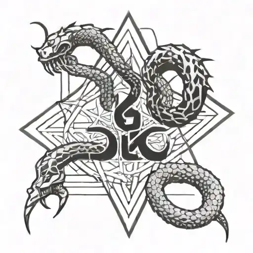 Devil's Triangle Snake and Scorpion tattoo design idea