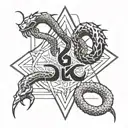 Devil's Triangle Snake and Scorpion tattoo design idea