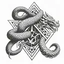 Devil's Triangle Snake and Scorpion tattoo design idea