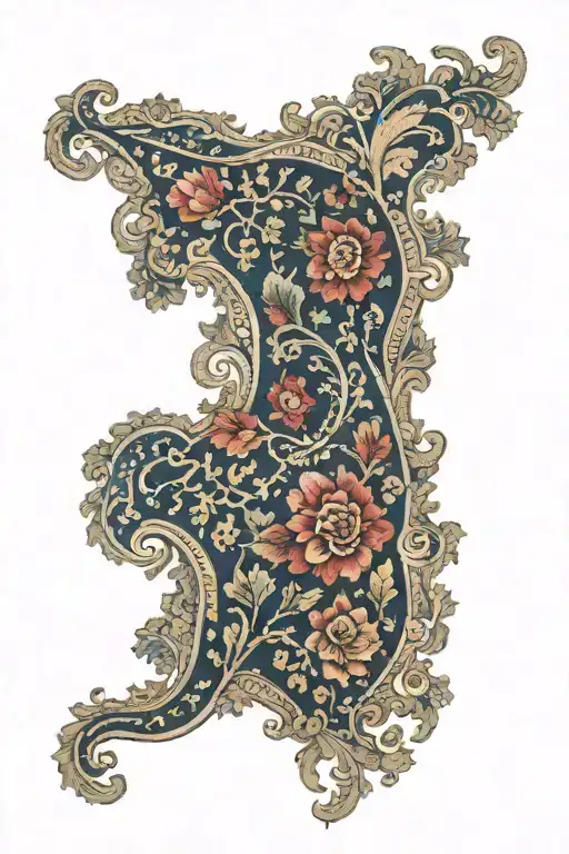 persian carpet tattoo design idea