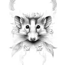 opossum and kiwi tattoo design idea