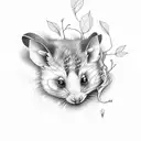 opossum and kiwi tattoo design idea