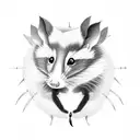 opossum and kiwi tattoo design idea