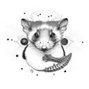 opossum and kiwi tattoo design idea