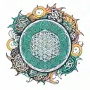 Bring me the horizon sempiternal, but cute and colorful. include a rainbow tattoo design idea
