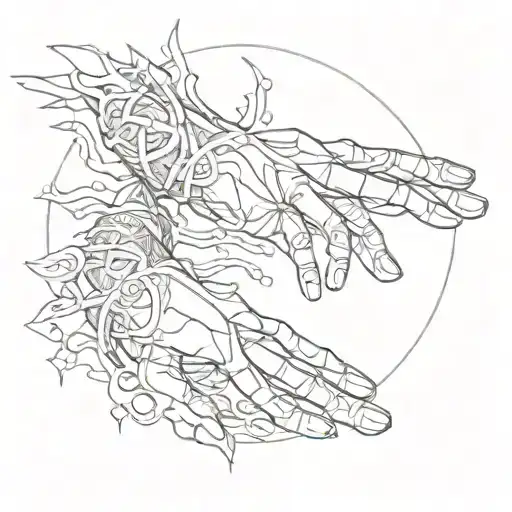 pierced nipple between two fingers tattoo design idea