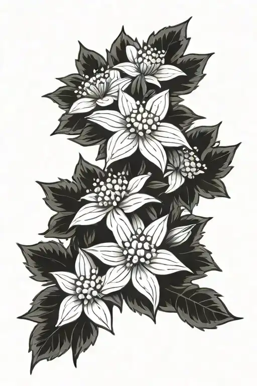 Edelweiss flower tattoo design idea