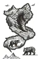 Mountain, Alps, Bobcat, Wulf, Bear, Bavaria, Edelweiss tattoo design idea