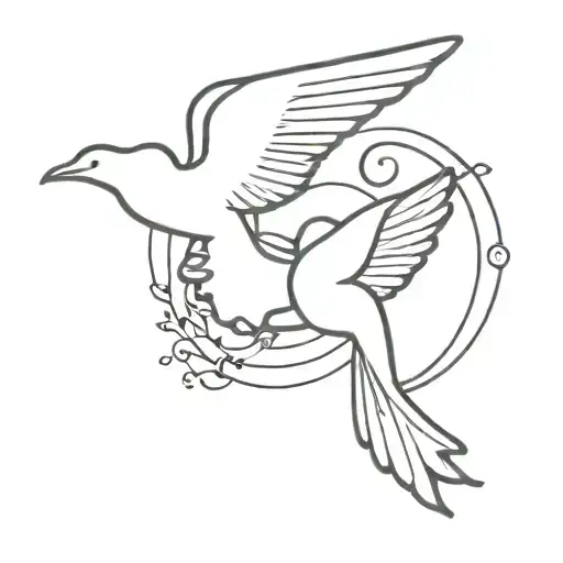 doves 3 flying letter b with angel wings   tattoo design idea