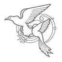 doves 3 flying letter b with angel wings   tattoo design idea