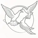 doves 3 flying letter b with angel wings   tattoo design idea
